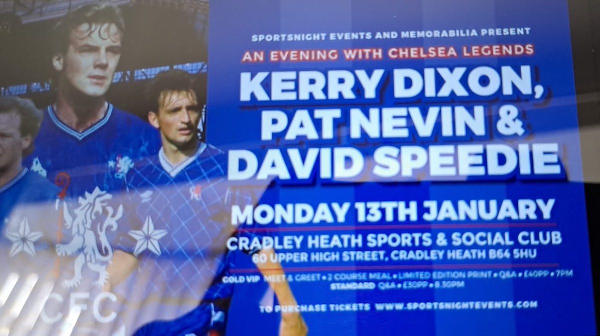 CFCWMSC's tweet photo. This event is taking place in cradley heath in Birmingham on Monday 13th January. It’s not organised by our supporters club but should be a great evening with these 3 attending , should be some great stories being told. https://t.co/3pioUeHvfz