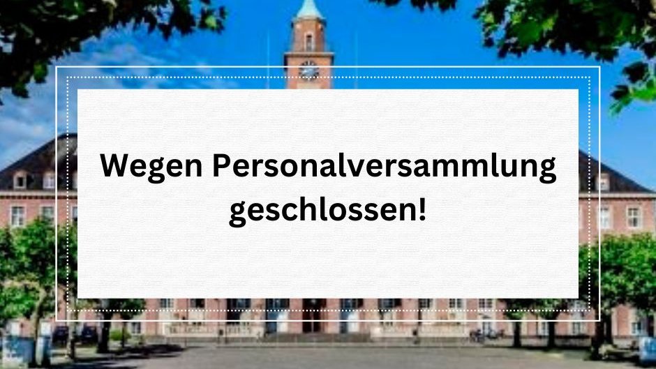 Am Donnerstag, 21. November 2024, bleiben die städtischen Dienststellen für den Publikumsverkehr geschlossen. Grund dafür ist die jährliche Personalversammlung für die Mitarbeitenden der Stadt Herne. ▶️ herne.de/Meldungen/News…