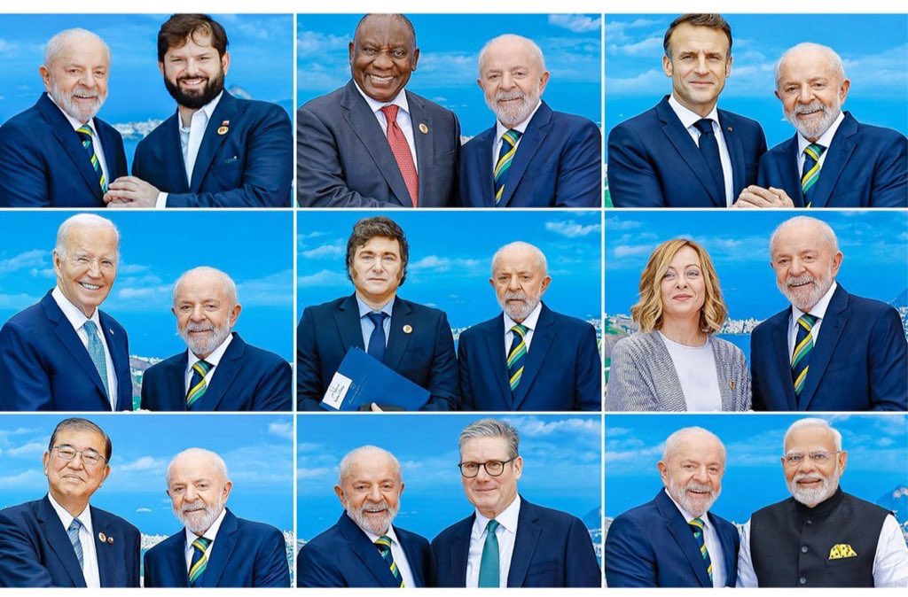 During the G20 leaders summit, President Lula of Brazil smiled with all national leaders he took a photo with...
Except for Milei, President of Argentina.