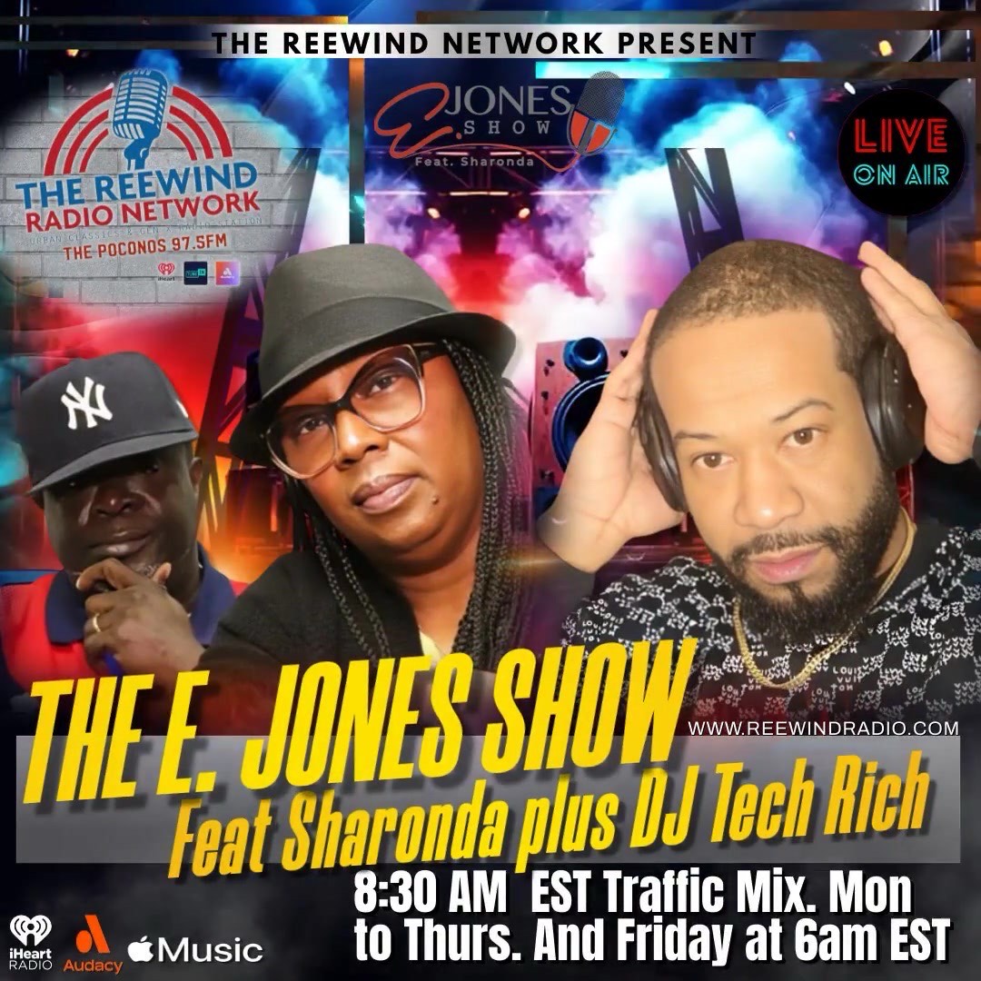 WRRF 97.5 FM - The Reewind Radio Network (@wrrf_975fm) on Twitter photo NOW AIRING:
<a href="/theejonesshow/">The E.Jones show Feat sharonda</a> feat. Sharonda from with <a href="/bookdjmark/">MARK ROBINSON</a> & <a href="/djtechrich/">Tech Rich</a> 6am – 10am EST
LISTEN LIVE to The @reewindradionetwork on <a href="/iheartradio/">iHeartRadio</a>
#reewind #reewindnetwork #reewindradionetwork #theejonesshow #tastytuesdays
#classicdisco #UrbanMusic #hiphopoldschool NOW AIRING:
<a href="/theejonesshow/">The E.Jones show Feat sharonda</a> feat. Sharonda from with <a href="/bookdjmark/">MARK ROBINSON</a> & <a href="/djtechrich/">Tech Rich</a> 6am – 10am EST
LISTEN LIVE to The @reewindradionetwork on <a href="/iheartradio/">iHeartRadio</a>
#reewind #reewindnetwork #reewindradionetwork #theejonesshow #tastytuesdays
#classicdisco #UrbanMusic #hiphopoldschool