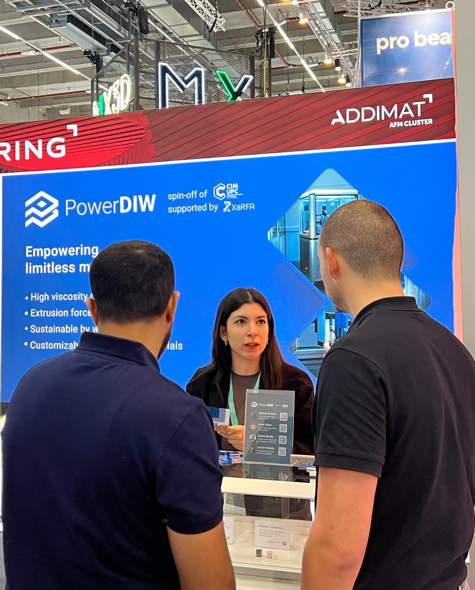 📢Tot a punt a @formnext_expo 2024!

Ja som al 𝗛𝗮𝗹𝗹 𝟭𝟮.𝟬, 𝗦𝘁𝗮𝗻𝗱 𝗕𝟭𝟮𝟭 presentant <a href="/Power_DIW/">Power DIW</a>, la futura spin-off de @cim_upc i la <a href="/la_UPC/">Universitat Politècnica de Catalunya (UPC)</a>, un projecte innovador que redefineix els límits de la fabricació additiva amb materials avançats.

Visita'ns! 🚀
#XaRFA #CIMUPC