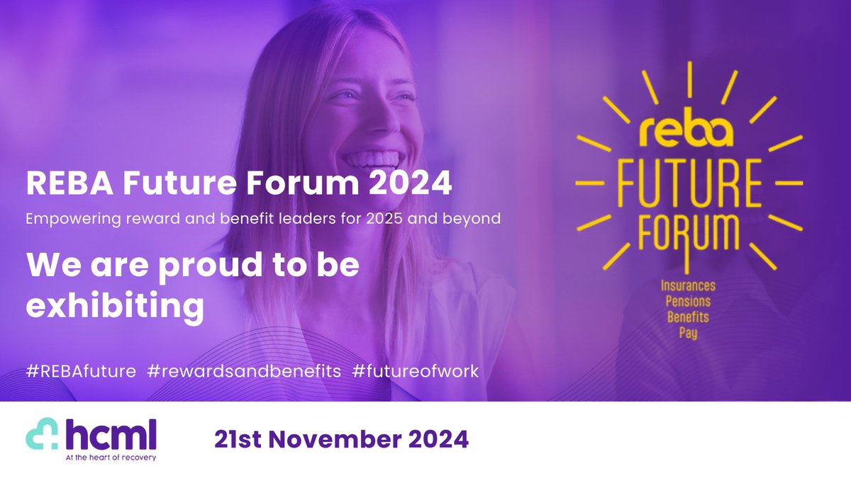 HCML (@hcml1) on Twitter photo Looking forward to the @REBA_GlobalFuture Forum this Thursday! Come and talk to our colleagues Kier Saunders and Adam Thorpe about your employee health and wellbeing needs. You'll find us on stand 5.   #HR #EmployeeWellbeing #Healthcare Looking forward to the @REBA_GlobalFuture Forum this Thursday! Come and talk to our colleagues Kier Saunders and Adam Thorpe about your employee health and wellbeing needs. You'll find us on stand 5.   #HR #EmployeeWellbeing #Healthcare