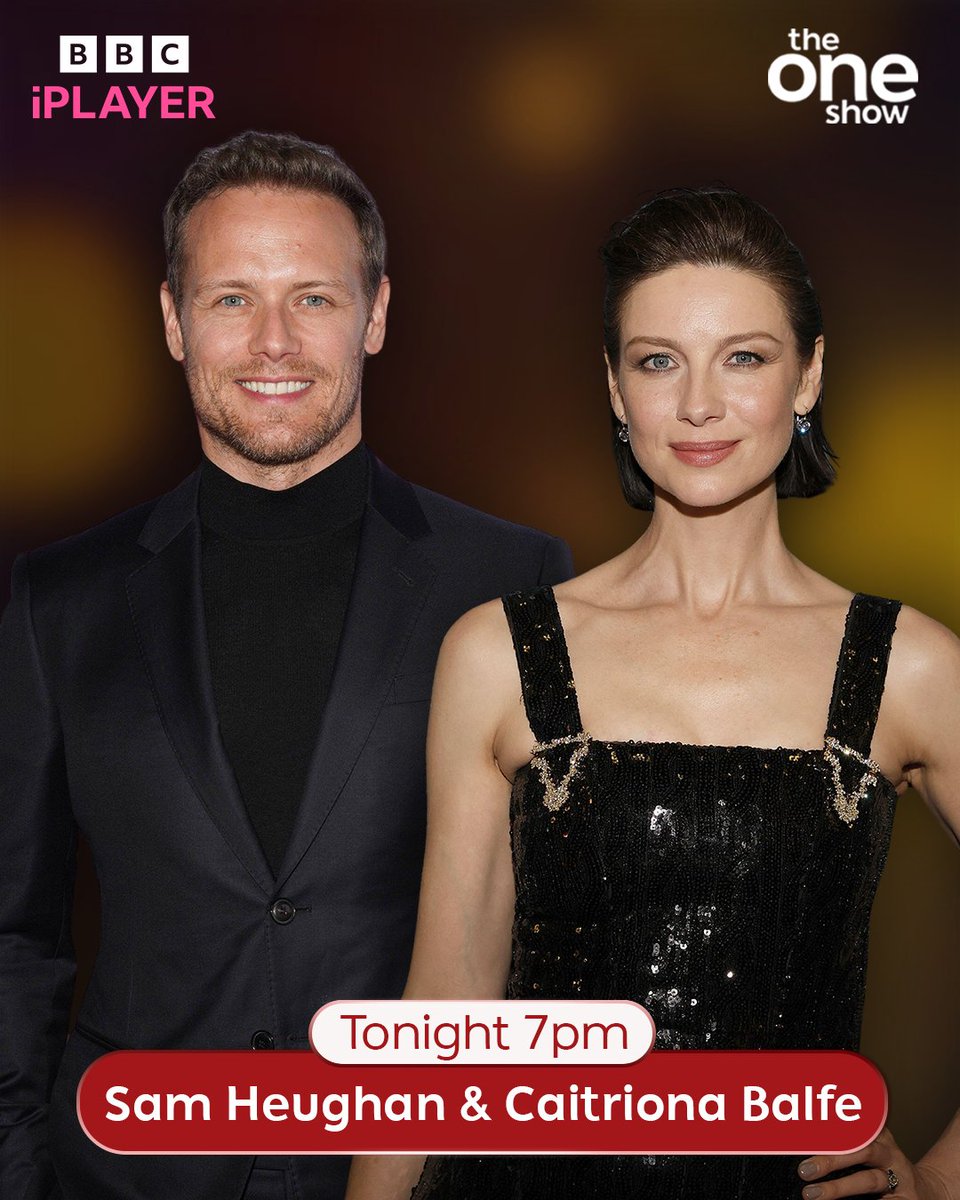 BBCTheOneShow's tweet photo. #Outlander is back! 🤩

Stars @SamHeughan and @caitrionambalfe join us tonight on #TheOneShow to unpack the second part of series seven! 🙌

Have a question for Sam or Caitriona? Email theoneshow@bbc.co.uk 📩 or drop a comment below👇 https://t.co/39G5OgH9dN