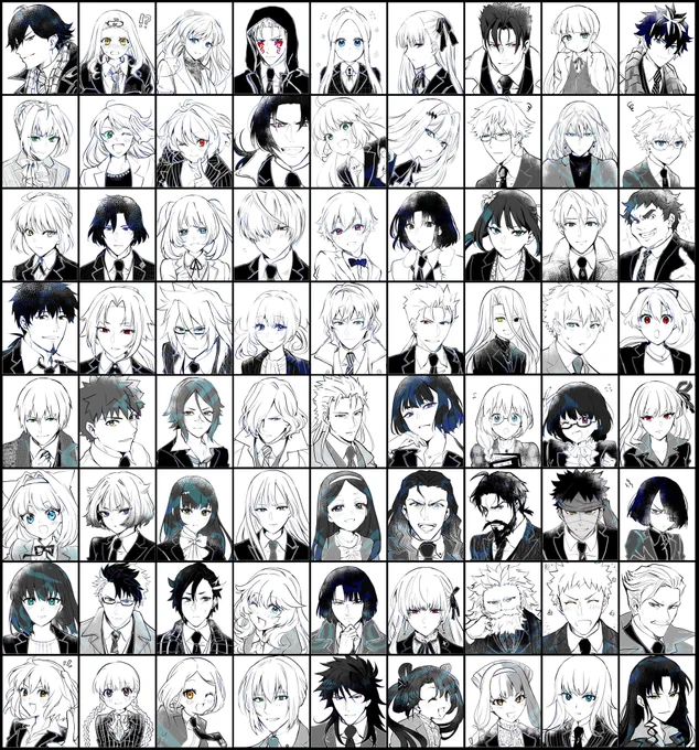 リクキャラ『現パロスーツで描く』やつ。72キャラも描いた!?なかなか多い…(^。^)
近いうちにまたやりたいと思います。よろしくお願い致します。 
