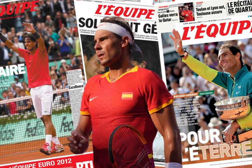 Les plus belles unes du journal L'Equipe dédiée à Rafael Nadal.

Un thread 🧵⬇️