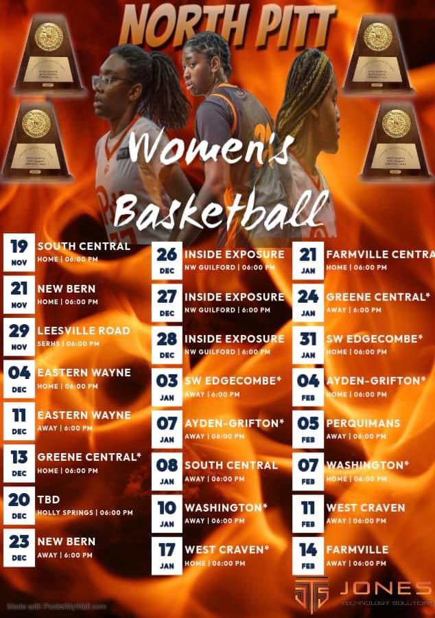 NorthPittHSWom1's tweet photo. 2024-2025 Lady Panthers Schedule #TheSisterhood #TheStandardistheStandard https://t.co/JC3ZVYFrS1