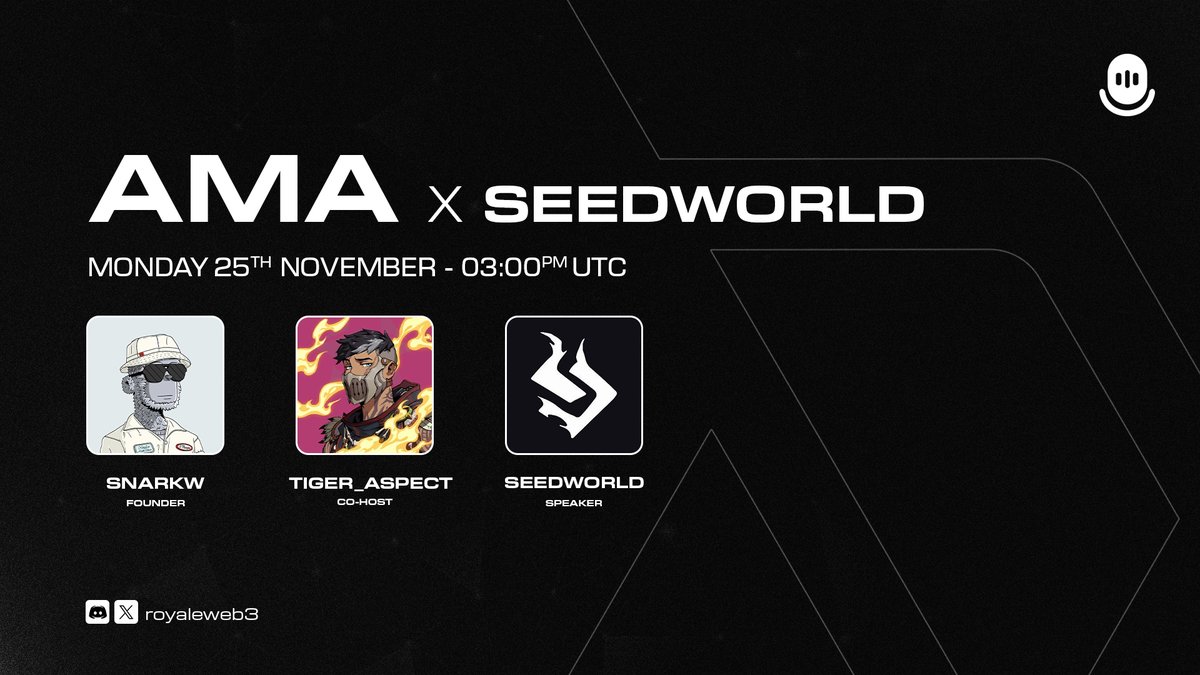 The AMA you've been waiting for! 🎙️

We will be hosting an exclusive AMA with <a href="/meta_alchemist/">Meta Alchemist</a>, CEO of <a href="/SeedworldMeta/">Seedworld</a> 

Discover Seedworld’s plans for the future.