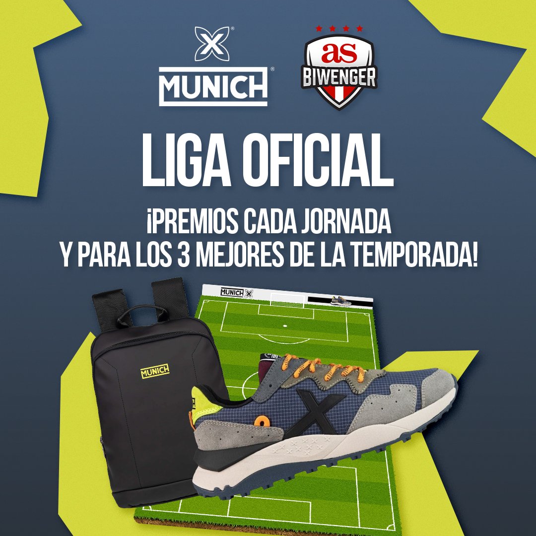 😃 ¿Recuerdas el mítico balón de Munich?

🤔 ¿Y quién no ha tenido unas zapas de fútbol sala de Munich?

😜 Vamos a rememorar grandes momentos gracias a...

⚽️ ¡La Liga <a href="/munichsports/">MUNICH Sports</a>!

👟🎒 ¡Calzado o mochila a elegir cada jornada y pack de calzado + mochila para los 3 ganadores