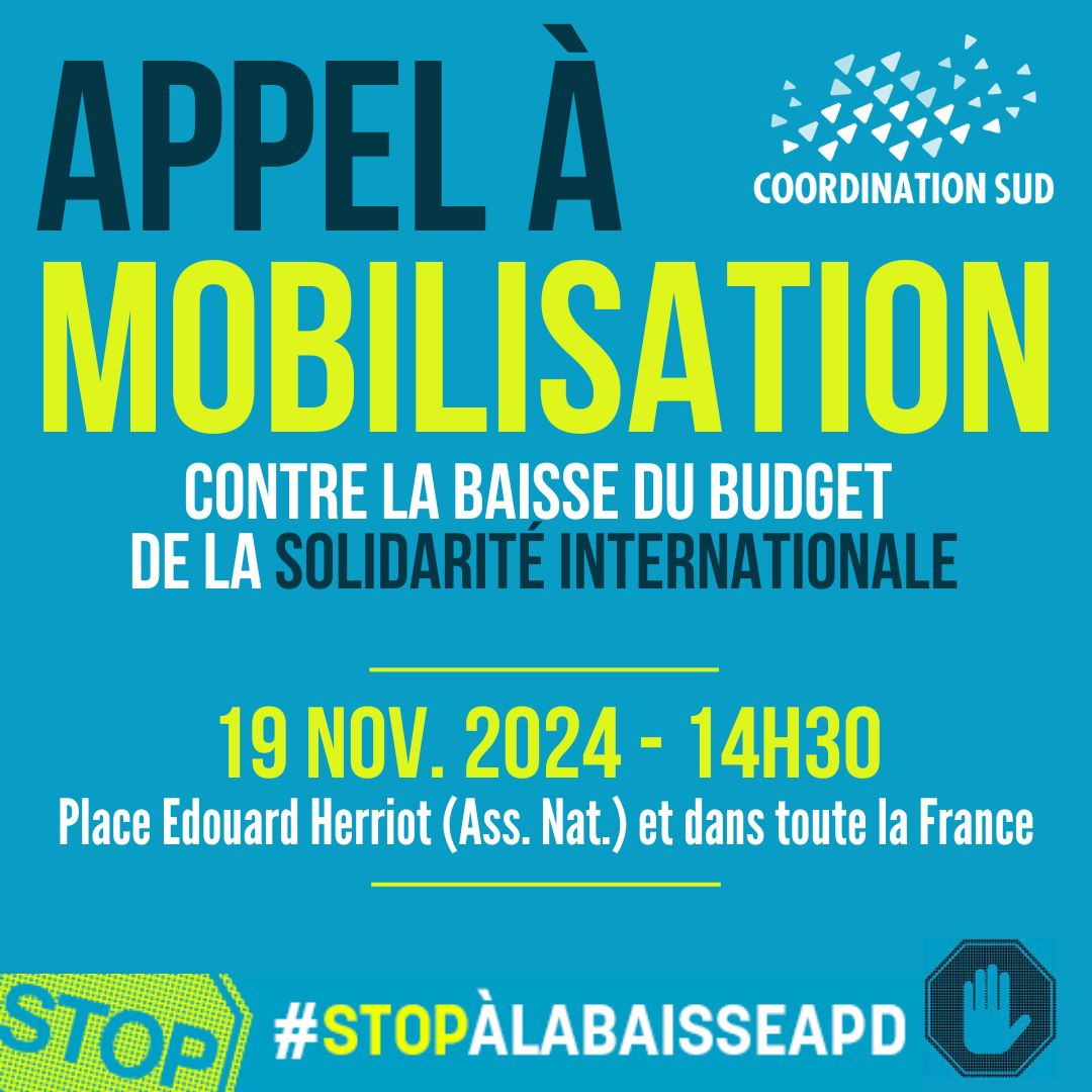 Coordination SUD (@coordinationsud) on Twitter photo 📢 Aujourd'hui à 14h30, RDV Place Édouard Herriot pour dire #NON à la coupe de 2 milliards € dans l’#APD !
🔴 -40 % sur le financement des actions #humanitaires et des #associations ? Inacceptable face à des besoins mondiaux qui explosent ! 🌍
👉 Mobilisons-nous pour défendre 📢 Aujourd'hui à 14h30, RDV Place Édouard Herriot pour dire #NON à la coupe de 2 milliards € dans l’#APD !
🔴 -40 % sur le financement des actions #humanitaires et des #associations ? Inacceptable face à des besoins mondiaux qui explosent ! 🌍
👉 Mobilisons-nous pour défendre