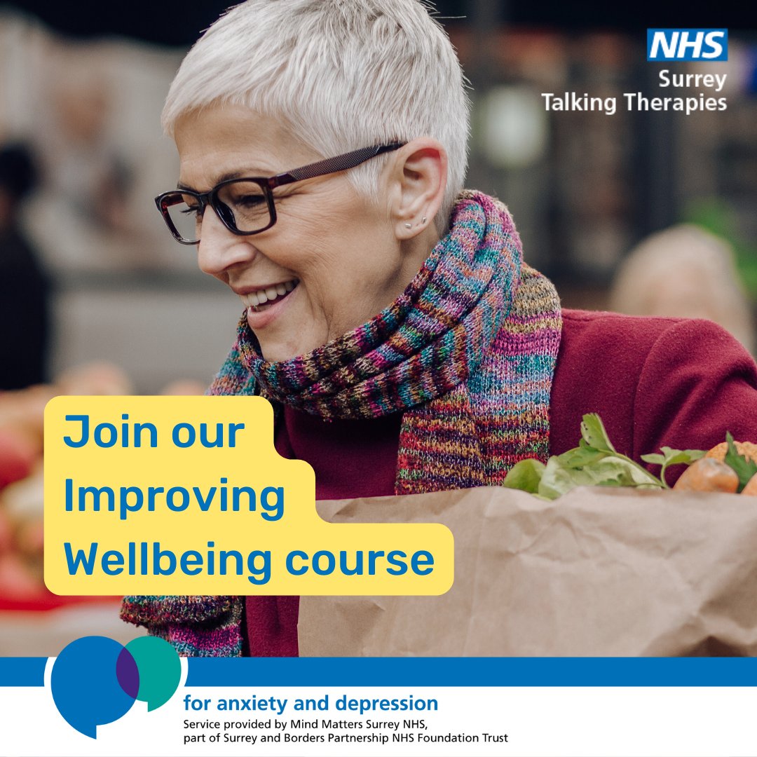 Our ‘Improving Wellbeing Course’ provides techniques to manage symptoms of low mood and anxiety. To join this 5-week online course (various days/times available) head over to our website to fill out a self-referral form: mindmattersnhs.co.uk