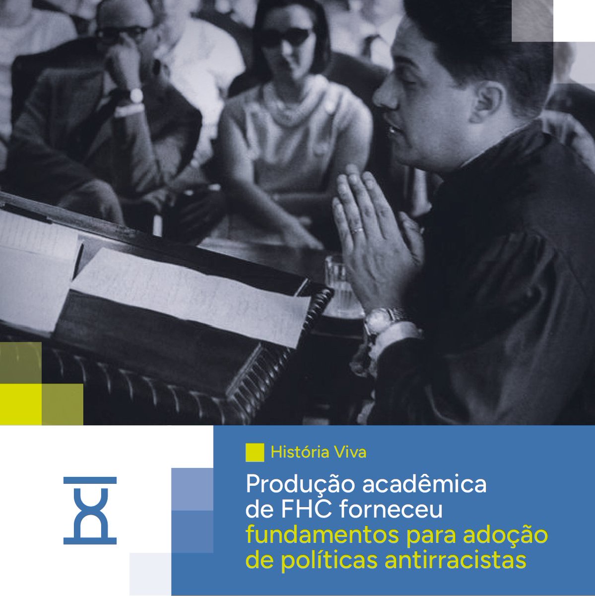 fundacaofhc's tweet photo. “Capitalismo e escravidão no Brasil meridional”, tese de doutorado de Fernando Henrique Cardoso, fez parte de um projeto de pesquisa sobre o #racismo no Sul do país, liderado pelo sociólogo #FlorestanFernandes, “pai da escola de sociologia paulista”, que rejeitava a ideia da existência de uma "democracia racial" no Brasil.
Essa visão acabou por se consolidar em amplos setores da sociedade, contribuindo para a formulação de políticas de combate ao racismo após a redemocratização. Durante a presidência de @FHC, foram adotadas as primeiras cotas raciais do país, ações de combate ao racismo no ambiente de trabalho e a inclusão da categoria “cor” nas certidões de nascimento e de óbito.
“Capitalismo e escravidão no Brasil meridional” está disponível para #download gratuito no site do #Acervo da #FundaçãoFHC: https://t.co/b4jlxnyWyP
#HistoriaViva #CombateaoRacismo #DiadaConscienciaNegra