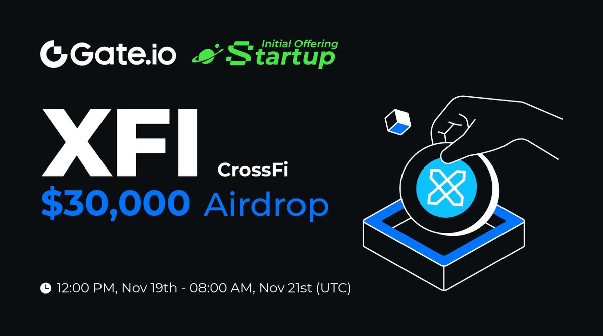 Gate_Launch's tweet photo. New free Offering: Claim your share of $30,000 $XFI @crossfichain

✅Hold $10 spot asset & claim free #airdrops.
⏰12:00pm, Nov 19 - 08:00am Nov 21 (UTC)
Claim Now: https://t.co/zzolA78s4F

Trading: 12:00pm, Nov 21 (UTC) 
More: https://t.co/KLMfO0gdDu

#Gateio #GateioStartup #Launchpad