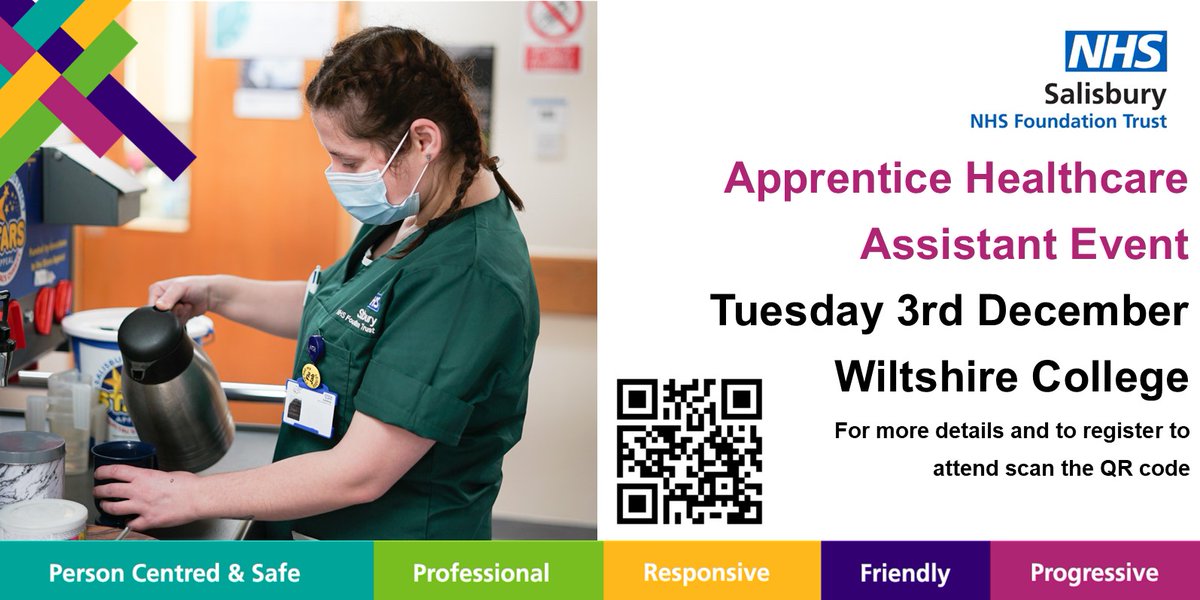 Salisbury Hospital Recruitment (@sdhrecruitment) on Twitter photo Have you ever considered a career in healthcare but have no prior experience & don't know where to start? Join us <a href="/WiltsColl/">Wiltshire College & University Centre</a> on the 3rd December to find out more about our new apprenticeship route <a href="/SalisburyNHS/">Salisbury Hospital</a> to become a healthcare assistant. Scan the QR code to register ⬇️ Have you ever considered a career in healthcare but have no prior experience & don't know where to start? Join us <a href="/WiltsColl/">Wiltshire College & University Centre</a> on the 3rd December to find out more about our new apprenticeship route <a href="/SalisburyNHS/">Salisbury Hospital</a> to become a healthcare assistant. Scan the QR code to register ⬇️
