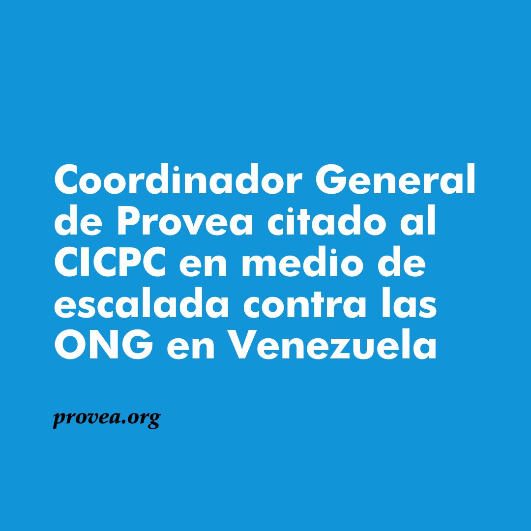 Aumenta escalada de ataques contra las ONG en Venezuela.

Coordinador General de Provea, Óscar Murillo, es citado a declarar este miércoles #20Nov al CICPC en Caracas por una supuesta investigación basada en la Ley Contra el Odio.

La boleta de “citación” no aclara el origen y