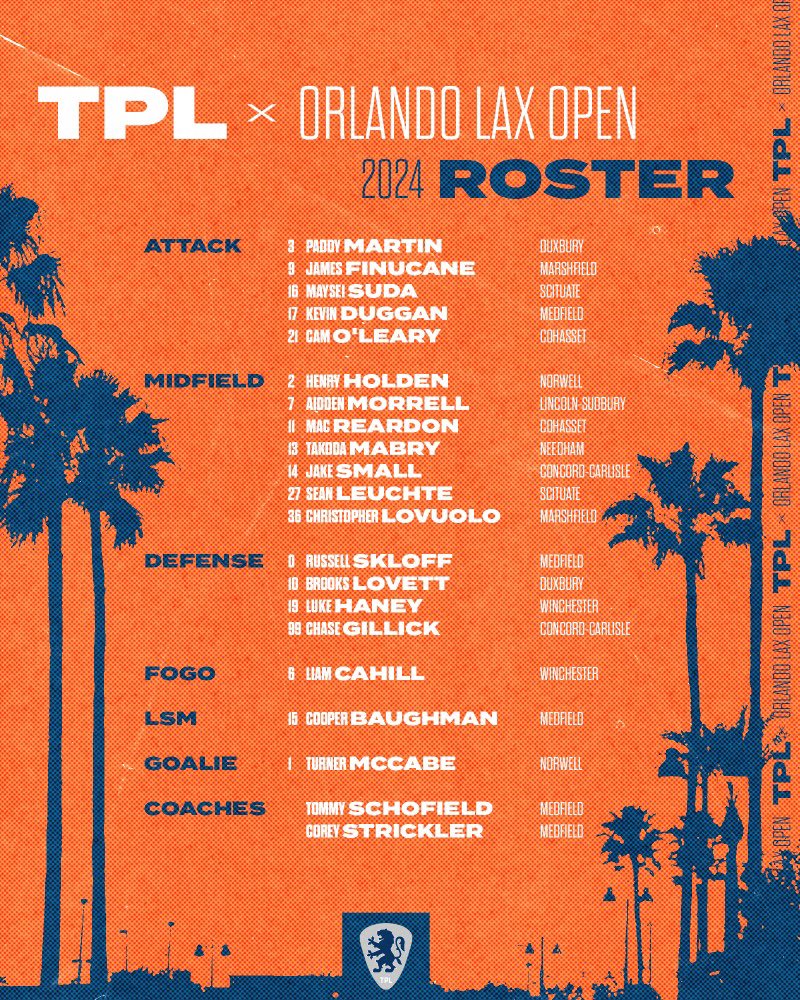The Town Pride League is proud to announce the Select Team 2029’s that will be participating in the Orlando Lax Open this December. Clear the way, we are headed south! ⚔️