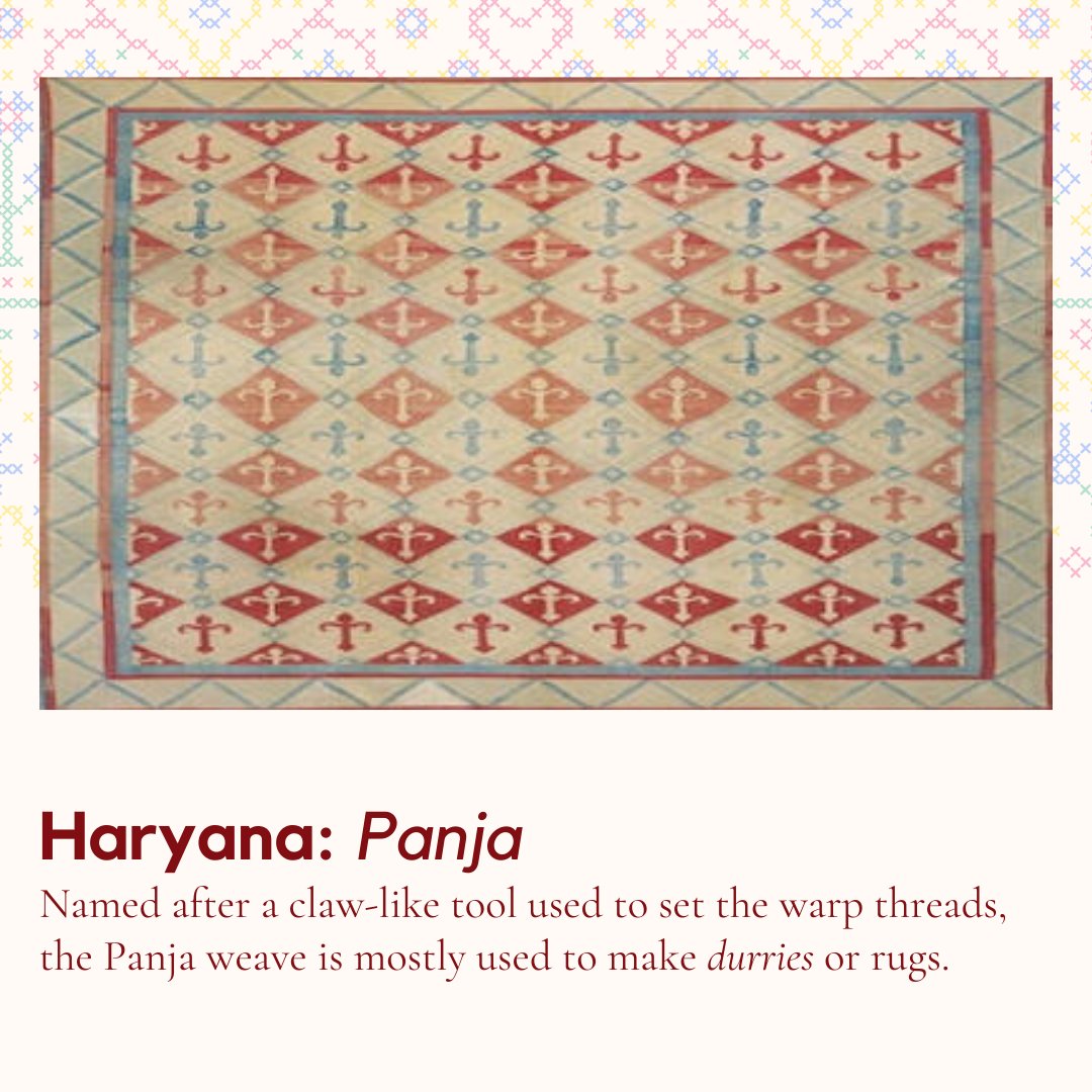 _IndianCulture's tweet photo. Weaving, a method of textile production, has distinct styles across different regions in India.
Discover more weaves in the Textiles of India section on the Indian Culture Portal.
#weaving #textiles #weavingmethods #ilkal #tangaliya #sambalpuri #panjaweave #silk #saree #clothes https://t.co/CX7YNLzJ8g