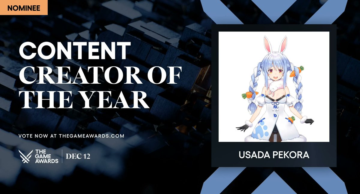 usadapekora's tweet image. Usada Pekora GOGOGOGOGOGOGO‼
thegameawards.com/nominees/conte…
#TheGameAwards #TGA2024