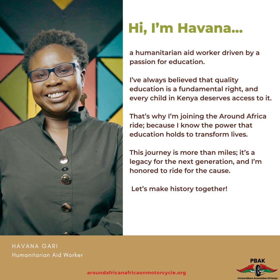 Meet the fearless woman; the other lady biker, who will be riding around Africa. She believes access to education is a basic human right and wants to inspire young girls. 
 
To support her trip you can donate through generouscircle.com/donate/aaom-ga…

#LogosEndowmentFund

<a href="/NairobiChapel/">Nairobi Chapel</a>