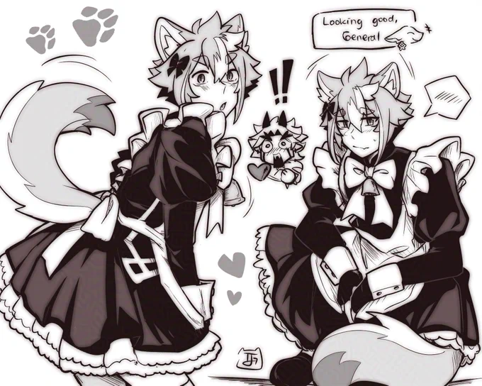 Redraw of a cute Gorou maid cosplay I saw 💖 #gorou 