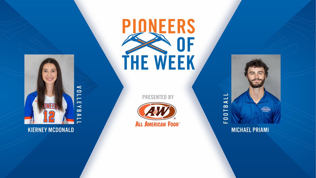 UW-Platteville Athletics (@uwp_pioneers) on Twitter photo Congrats to the Pioneers of the Week (presented by the Platteville A&W)! #SwingTheAxe
Michael Priami - <a href="/UWPlattFootball/">UW-Platteville Football</a>
Kierney McDonald - <a href="/UWPlattVB/">UW-Platteville Women’s Volleyball</a>
#uwp #uwplatteville #platteville Congrats to the Pioneers of the Week (presented by the Platteville A&W)! #SwingTheAxe
Michael Priami - <a href="/UWPlattFootball/">UW-Platteville Football</a>
Kierney McDonald - <a href="/UWPlattVB/">UW-Platteville Women’s Volleyball</a>
#uwp #uwplatteville #platteville