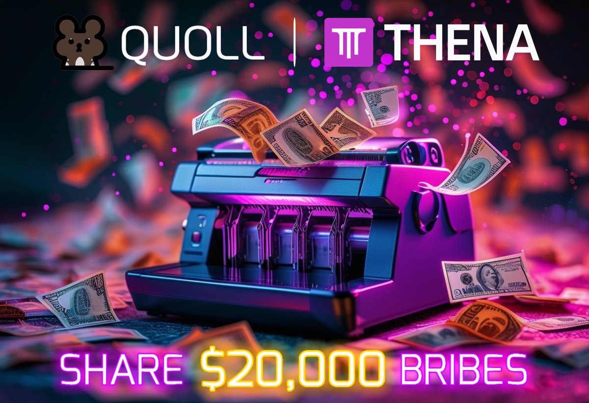 👀Guess who's back, back again? Bribes are back, tell a friend!

🤑And again <a href="/QuollFinance/">Quoll Finance</a> is warming up EPOCH #97 with over $20K incentives by voting for qTHE/QUO &amp; qTHE/THE pools on @ThenaFi_

⏰Voting is coming, set your alarms and be ready to spread your votes for qTHE pools
