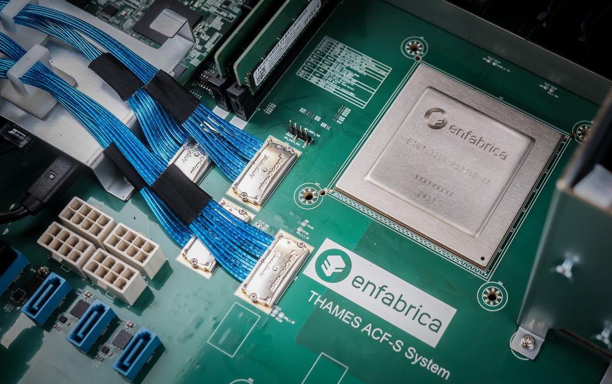 enfabrica_'s tweet image. Today, we are happy to announce two transformative updates:

🔹 The General Availability of Enfabrica’s ACF SuperNIC — Our groundbreaking chip is redefining GPU networking for AI and accelerated computing. With support for scaling 500K+ GPU clusters and delivering unmatched…
