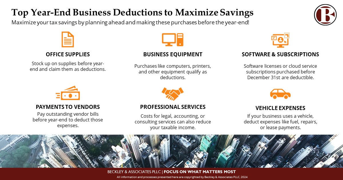 thetaxxman's tweet image. 💡 Tax Tip Tuesday: Are you taking full advantage of your year-end business deductions? Now’s the time to consider making those last-minute purchases or paying vendors to maximize your tax savings for 2024! #TaxTipTuesday #MaximizeDeductions #TaxSavings #BusinessExpenses