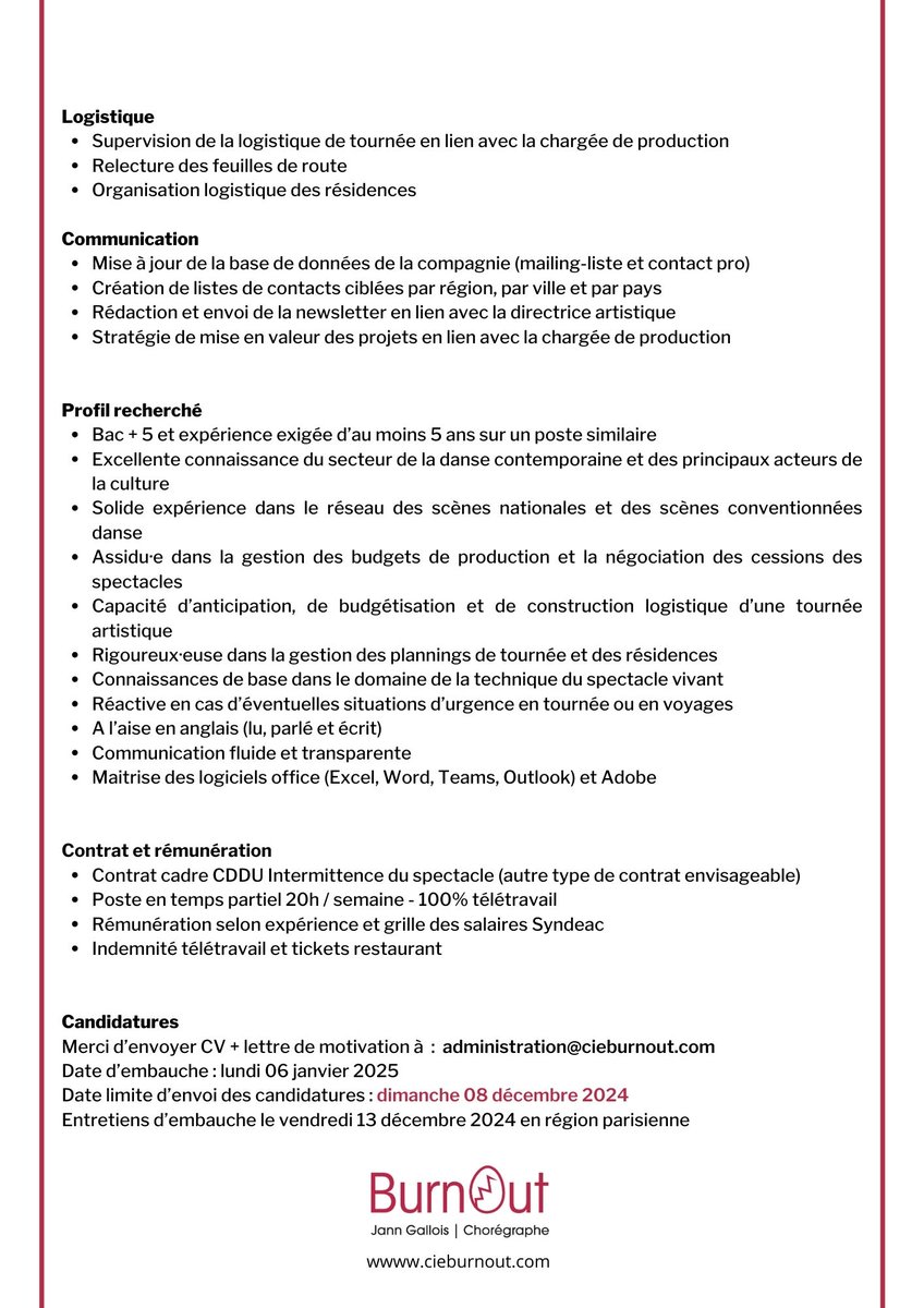 Offre d'emploi, nous recherchons notre nouveau/nouvelle directeur.ice de production