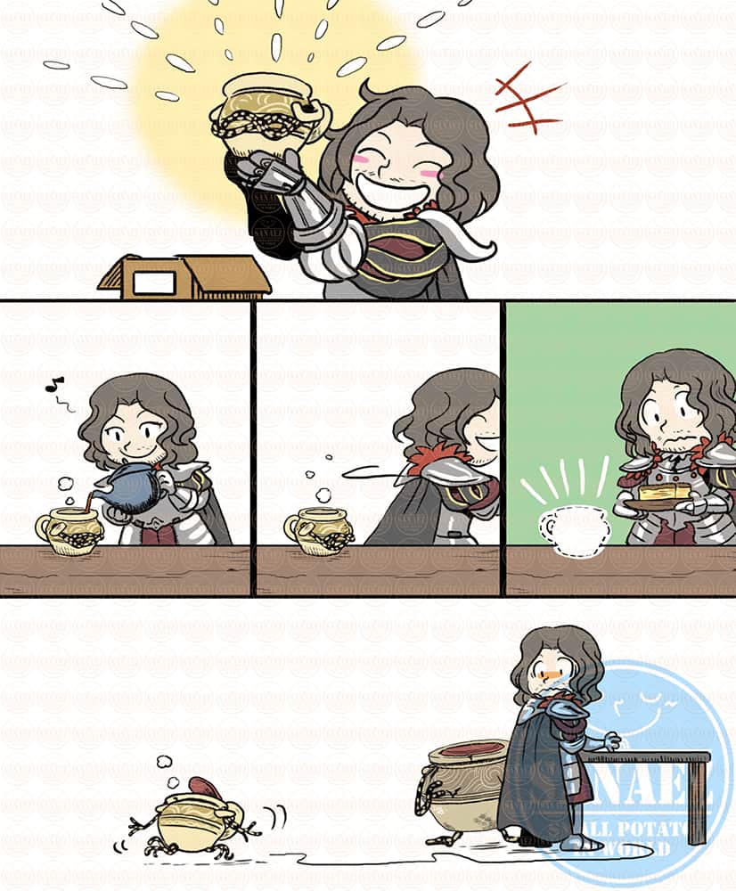 Is it possible that your Alexander Mug would become real living jar🤪

#ELDENRING #EldenRingart #Hoslow #Diallos