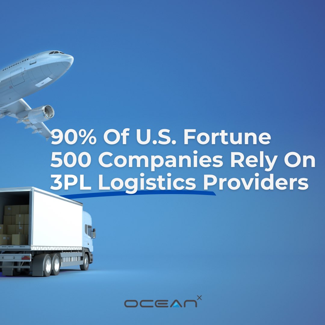 90% of Fortune 500 companies rely on 3PL logistics providers to boost supply chain efficiency and control costs—ensuring fast, reliable service that keeps customers happy. By outsourcing logistics, your business can also reduce operational costs and scale effortlessly. #OceanX