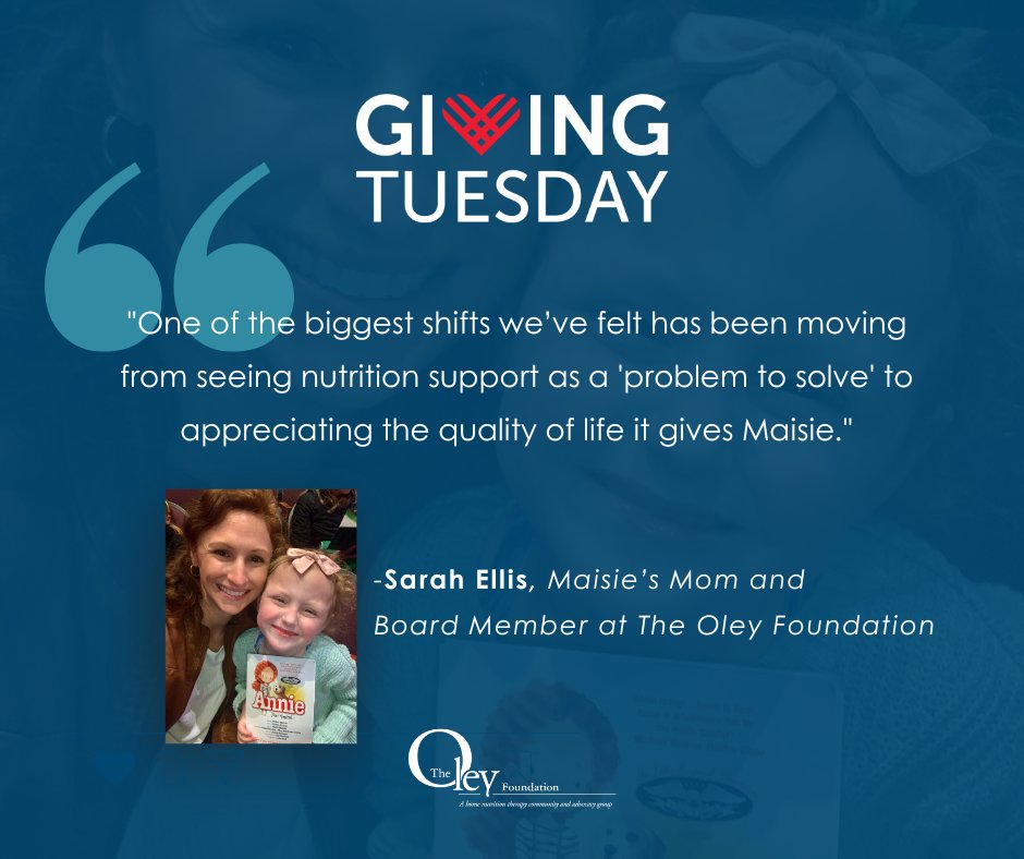For families like Maisie’s, Oley is more than just support...it’s a community. 💙 On #GivingTuesday, your gift can help us reach more families on their journeys with TPN and enteral nutrition. Let’s make sure no one feels alone. Donate today: oley.org/link.asp?ymlin…