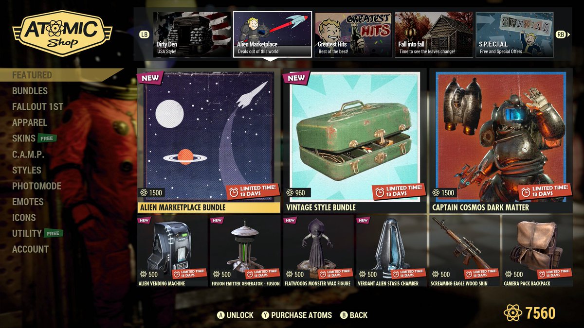 RadCatsRule's tweet photo. Atom Shop Update, 19th November #Fallout76 #Fallout https://t.co/tptwV6141j
