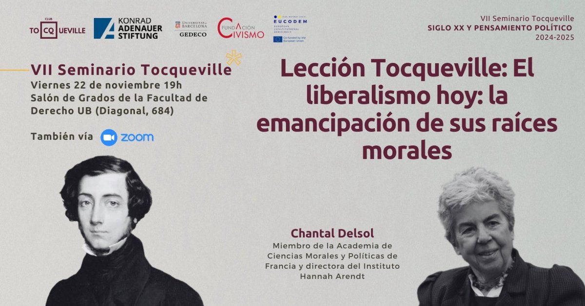 CRAI UB Dret (@bibdret) on Twitter photo VII Seminari Tocqueville «El liberalisme avui: l'emancipació de les arrels morals»
🗓️ 22 nov. 19h
ub.edu/portal/web/dre…
#CercabibUB <a href="/crai_ub/">CRAI UniBarcelona</a>
📚 Descobreix tots els llibres de matèria "Liberalisme" al #CRAIBiblioteca de <a href="/Dret_UB/">Facultat de Dret UB</a>
👉 Entra ara tuit.cat/ozjLo VII Seminari Tocqueville «El liberalisme avui: l'emancipació de les arrels morals»
🗓️ 22 nov. 19h
ub.edu/portal/web/dre…
#CercabibUB <a href="/crai_ub/">CRAI UniBarcelona</a>
📚 Descobreix tots els llibres de matèria "Liberalisme" al #CRAIBiblioteca de <a href="/Dret_UB/">Facultat de Dret UB</a>
👉 Entra ara tuit.cat/ozjLo