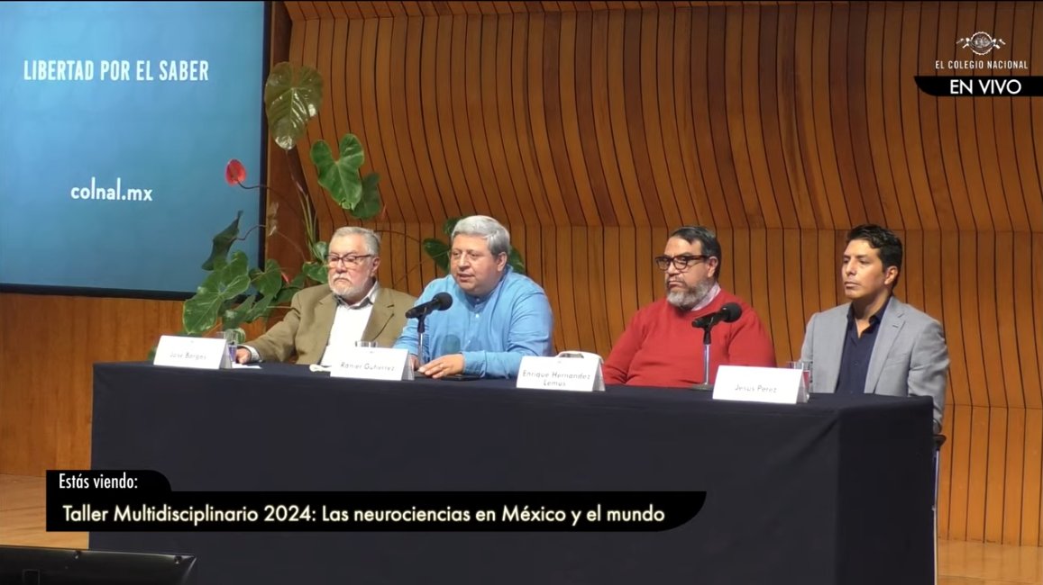ColegioNal_mx's tweet photo. #EnVivo. Ya comenzó el “Taller multidisciplinario de neurociencias 2024”.

El día de hoy participan Pablo Rudomin, @GutierrezRanier,  @Iehchel, Hugo Merchant, Carlos D. Brody, José Bargas, @JesusEPO y @EsmeFon01.

Síguelo #enlínea: 👉https://t.co/LwspIR4QcB https://t.co/Zq4PKPpHGd