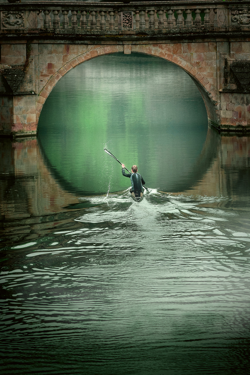 'A peregrine falcon provides a dramatic flourish to a stone finial on the Pitt Building; and a skilled kayaker heads fearlessly into an imagined vortex'
From June in my new book 'Cambridge - Time &amp; Space'. Available with free UK shipping at cambridgebooks.co.uk/cambridge-time… or any bookshop