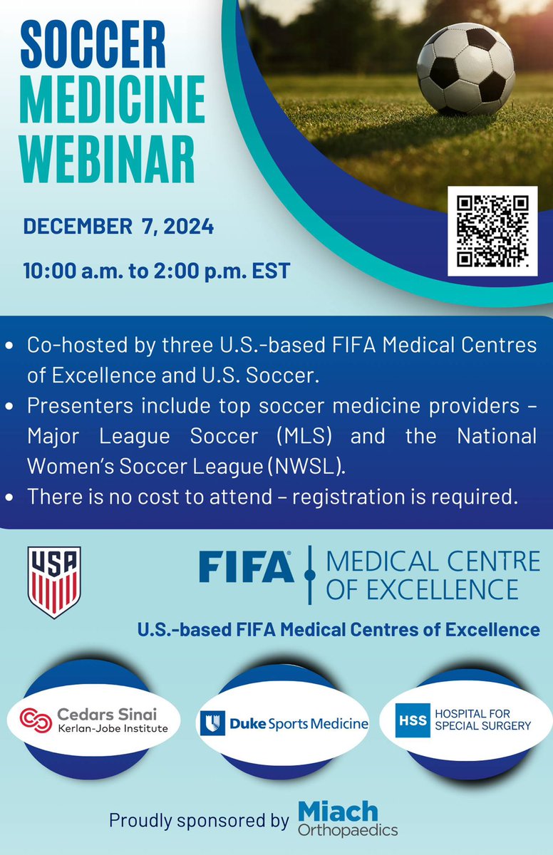 Julia Ralph (@julia_ralph) on Twitter photo Excited to share the Soccer Medicine Webinar I’ve been helping organize with <a href="/dukefifamedical/">FIFA Medical Centre of Excellence at Duke</a> ⚽️🩺🦴 Register today to hear from top experts across the nation and world!
duke.qualtrics.com/jfe/form/SV_3m… Excited to share the Soccer Medicine Webinar I’ve been helping organize with <a href="/dukefifamedical/">FIFA Medical Centre of Excellence at Duke</a> ⚽️🩺🦴 Register today to hear from top experts across the nation and world!
duke.qualtrics.com/jfe/form/SV_3m…