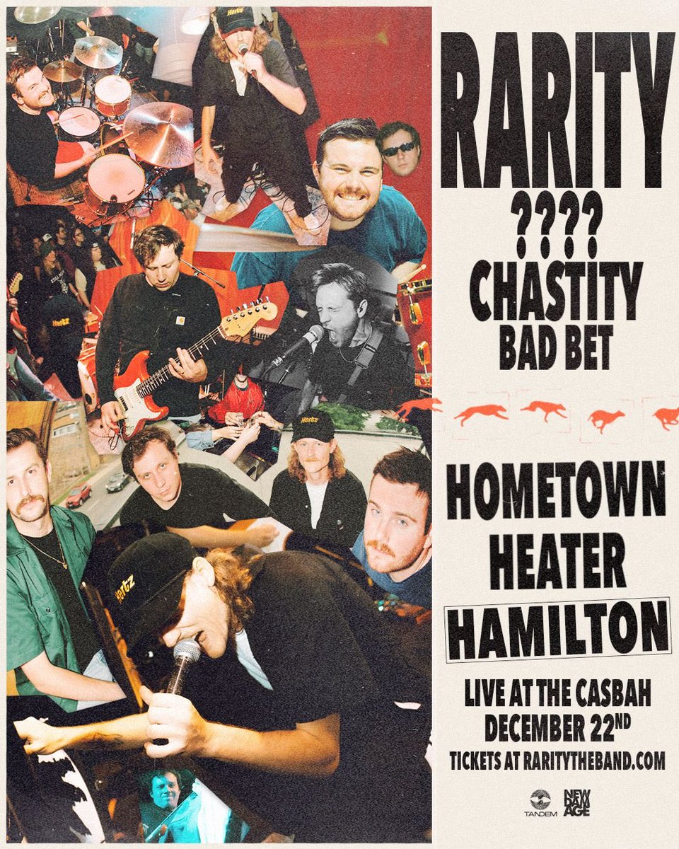 ALRIGHT HAMILTON DONT CALL IT A HOLIDAY SHOW

HAVENT DONE A REAL HOMETOWN SHOW IN 5 YEARS AND APPARENTLY THE CASBAH IS CLOSING???
OKAY LETS SEND IT OUT STRONG

DEC 22ND. 
RARITY, A BAND YOU LOVE, CHASTITY, BAD BET. 

GRAB TICKETS RIGHT NOW AT RARITYTHEBAND.COM
