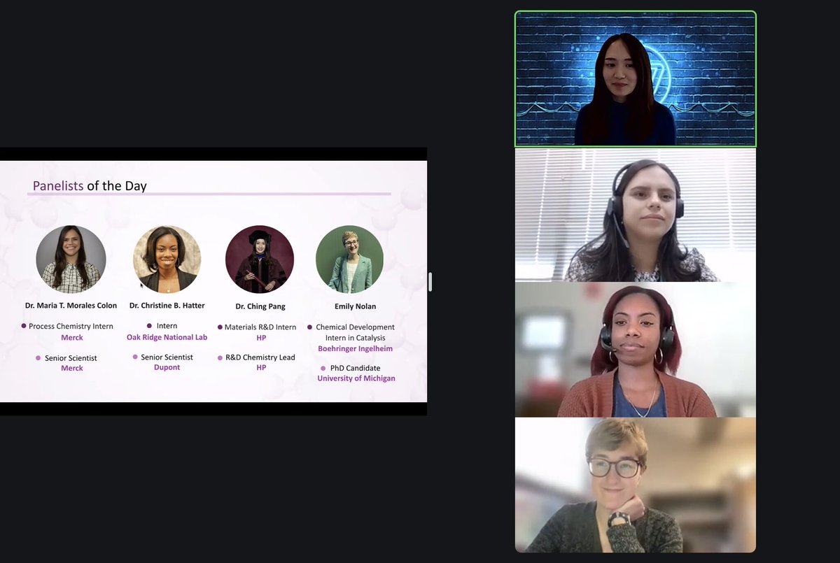 Thank you to our fantastic panelists: Dr. Maria Colon, Dr. Cristine Hatter, Dr. Ching Pang, and Emily Polan for giving us an inside look at internships! And thank you to all who came to our virtual event! We can’t wait to see you at part two! #EWOC #Internships #WomeninScience