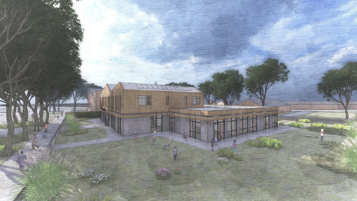 Impressies nieuwbouw schoolgebouw / kindcentrum waar wij in opdracht van de aannemer een inschrijfbegroting voor hebben opgesteld. Ontwerp en impressies NO-Label Arch.