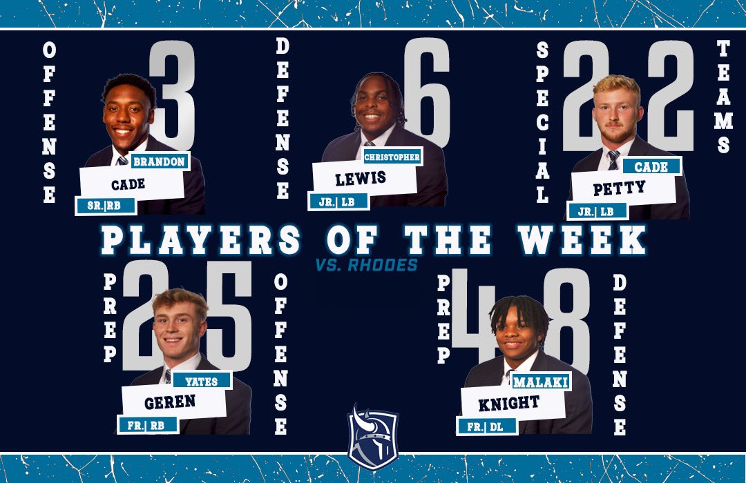 Congratulations to our Players of the Week against Rhodes College!💪

#BerryFootball #BUILD #KeepClimbing #d3fb #PlayeroftheWeek