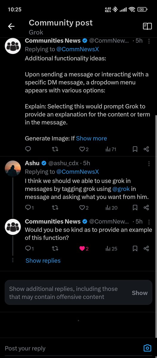 Darahan999's tweet photo. #bug
@HiCommunities

Client: #androidbetaapp
Version: 10.68.0-alpha.4
Area: reply to  my post in #community post shared with followers 
Description: For some unknown reason, the responses to my post in the community thread from a person named [@ashu_cdx]have disappeared. I can't see them, although he says he can (check the second screen). The information displayed is incomplete, and the situation is completely unclear. Please help understand what's going on.

⬇️⬇️⬇️