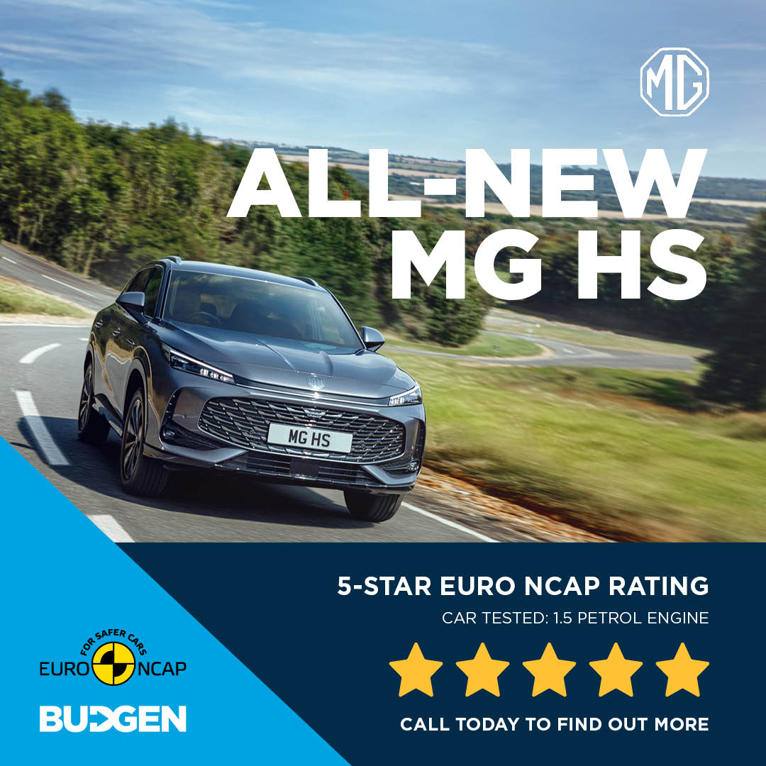 The MG HS 5★ SUV has achieved an incredible 5-star safety rating from @euroNCAP! 🏆 

With top-tier safety, tech and quality, it’s a winner in every way. Find this award-winning SUV at Budgen and experience 5-star driving today! 🌟

#Budgen #EURONCAP