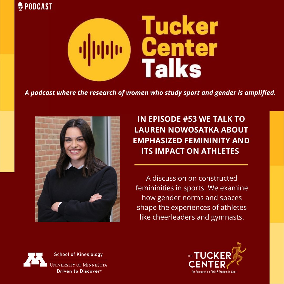 The Tucker Center (@tuckercenter) on Twitter photo 🚨 New episode alert! 🚨 Tucker Center Talks is back with Lauren Nowosatka, diving into constructed femininities and the impact of gendered spaces on athletes. Tune in today! ✨<a href="/laur_now_ma/">Lauren R. Nowosatka, M.A.</a>
bit.ly/TuckerCenterTa…
#TuckerCenter #WomenInSport #TuckerTeam #TCTPodcast 🚨 New episode alert! 🚨 Tucker Center Talks is back with Lauren Nowosatka, diving into constructed femininities and the impact of gendered spaces on athletes. Tune in today! ✨<a href="/laur_now_ma/">Lauren R. Nowosatka, M.A.</a>
bit.ly/TuckerCenterTa…
#TuckerCenter #WomenInSport #TuckerTeam #TCTPodcast