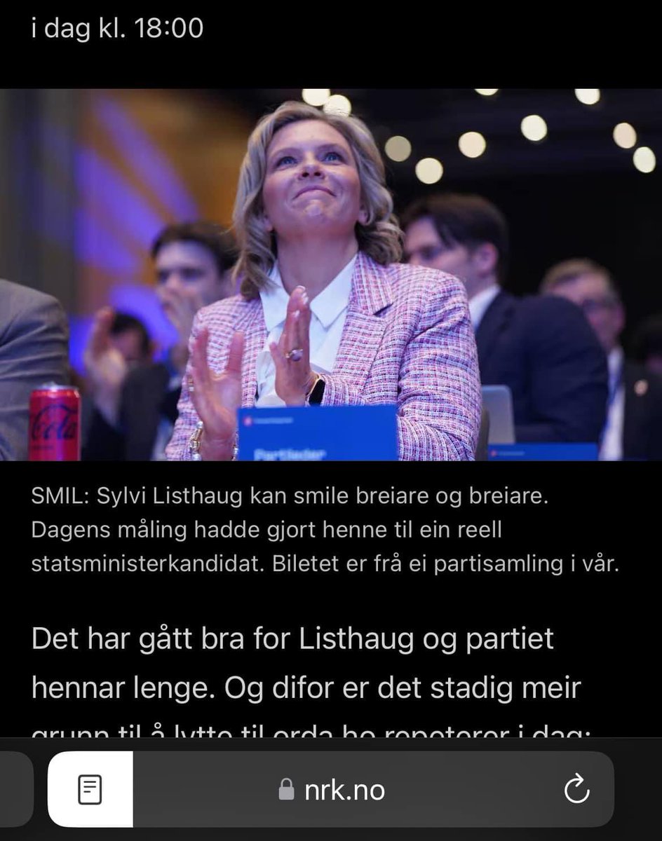 Robro247's tweet image. Hah, denne får jeg sikkert litt hat for. Men når jeg så dette bildet av Sylvi Listhaug i NRK nå nettopp så kunne jeg ikke la være å tenke på Dolores Umbridge. Eller Venche Dolorosa Uffert for de som leser Harry Potter på norsk. Likheten er slående!!