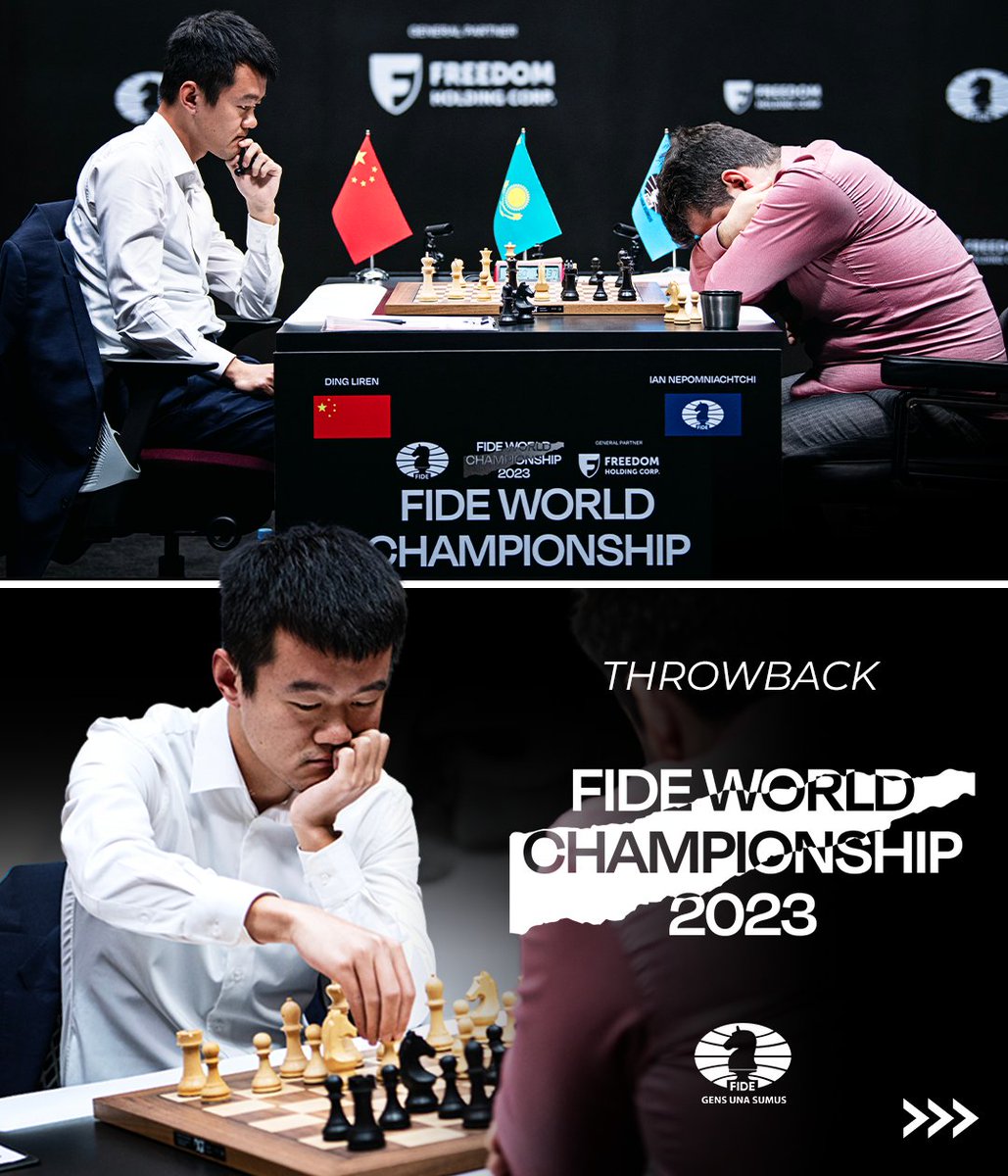 FIDE_chess's tweet image. Throwback to Game 12 of the 2023 FIDE World Championship! ♟️🔥 #NepoDing

In a shocking game filled with dramatic turns of fortune, 🇨🇳 Ding Liren emerged victorious after Ian Nepomniachtchi played hastily and completely destroyed a commanding position. 

This win was a crucial…