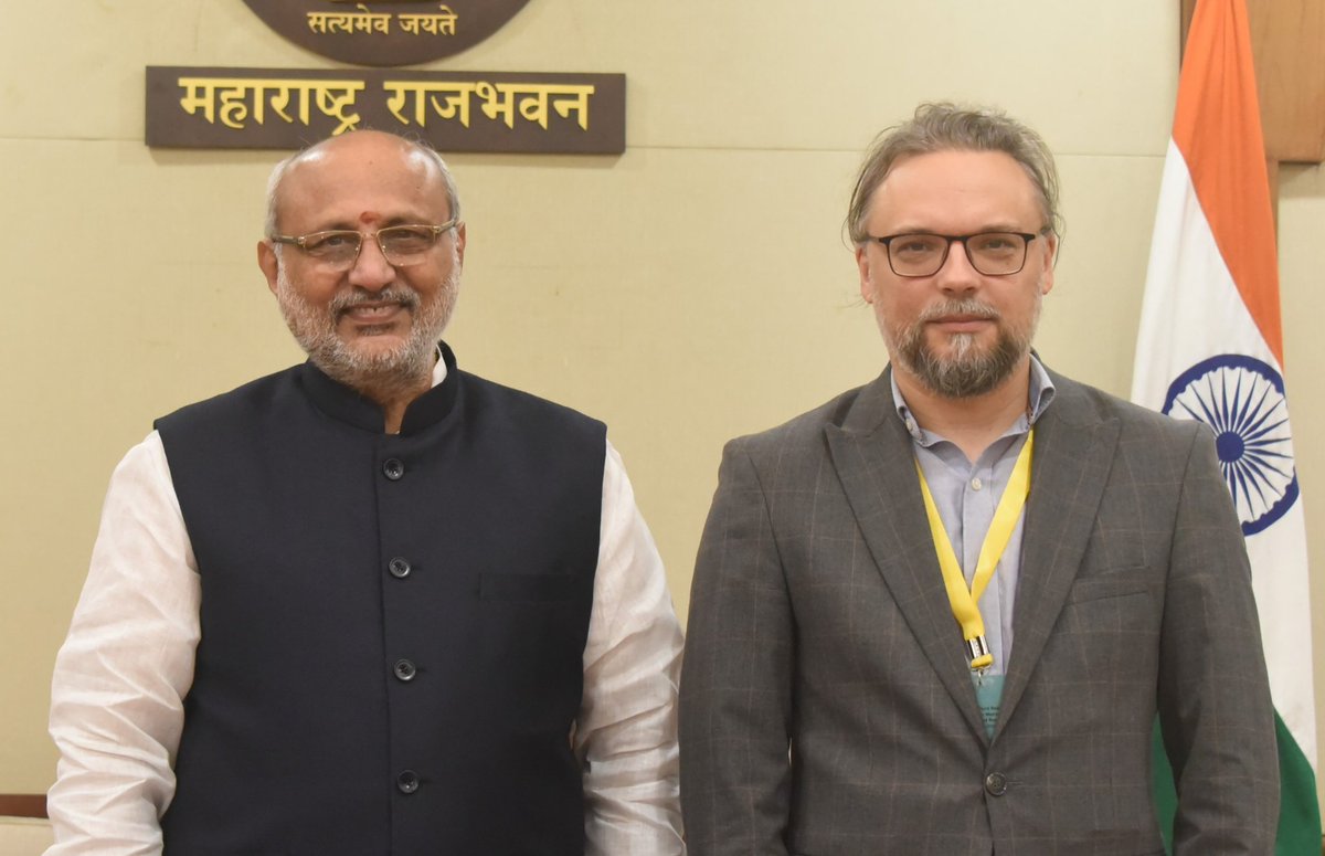 maha_governor's tweet photo. Vice Chancellor of HSNC University Prof Hemlata Bagla, Radiation Technology Coordination Officer at IAEA Dr Valeriia Starovoitova and scientists from Argentina, Poland, Brazil, Egypt, France and other countries were present. https://t.co/WVBPDkKGMZ