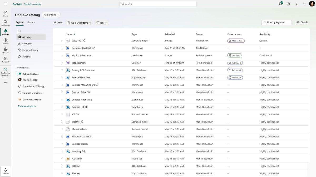 Microsoft Ignite: Microsoft Fabric Update: 
Introducing the new OneLake catalog: Your central hub for data discovery, management, and governance
blog.fabric.microsoft.com/en-in/blog/int…

#MicrosoftFabric #MicrosoftIgnite #FabricDatabases #PowerBI #SQLServer #MVPBuzz