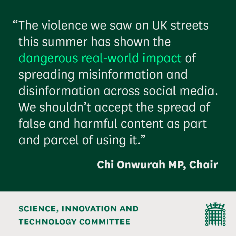 CommonsSITC's tweet photo. We've launched a new inquiry into #SocialMedia, #misinformation, and the role of #algorithms.
