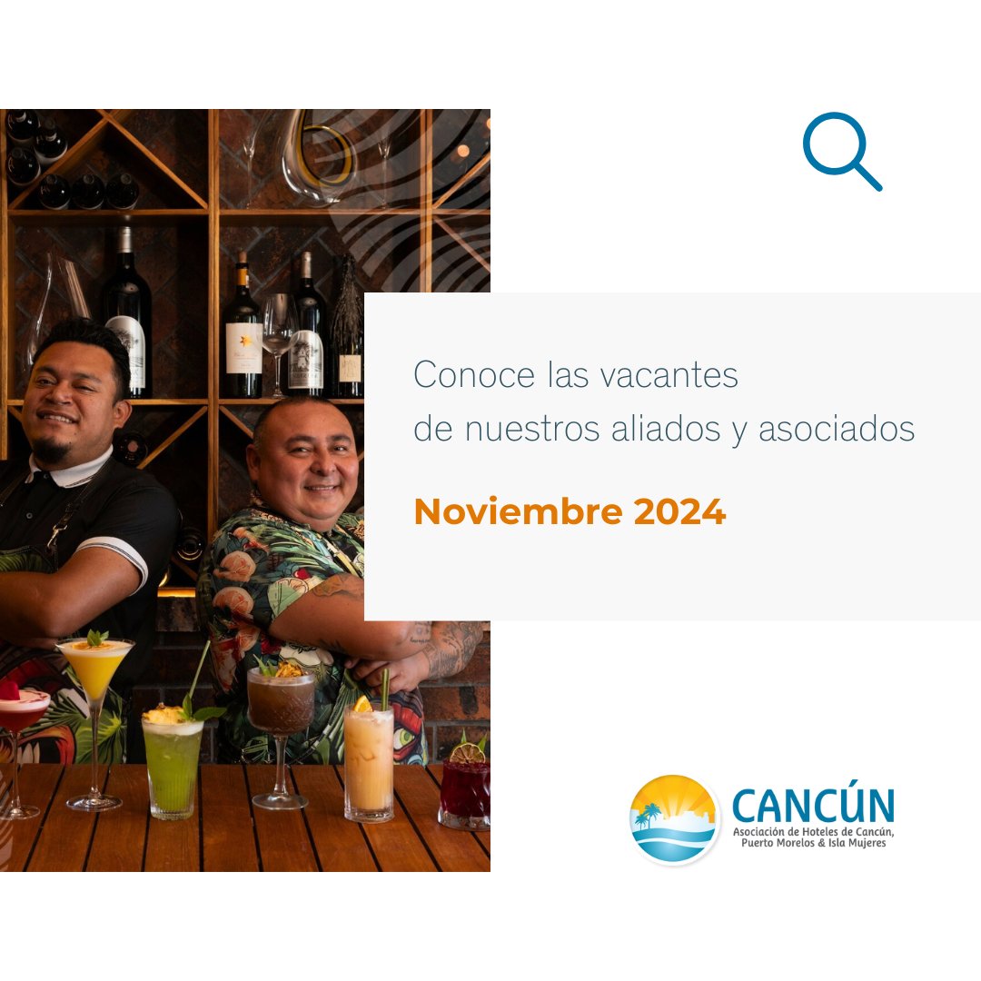 AHCancun's tweet photo. 📩 Te invitamos a conocer las #vacantes en el sector #Turismo que tenemos para ti esta semana en #Cancún #PuertoMorelos e #IslaMujeres  

⚠ Link aqui: https://t.co/yz0HGnga54

#Vacantes #TrabajosCancún #Contrataciónes #HotelesCancún #AHCPMIM #EmpleosCancún #VacantesCancún https://t.co/IMadKQRELK