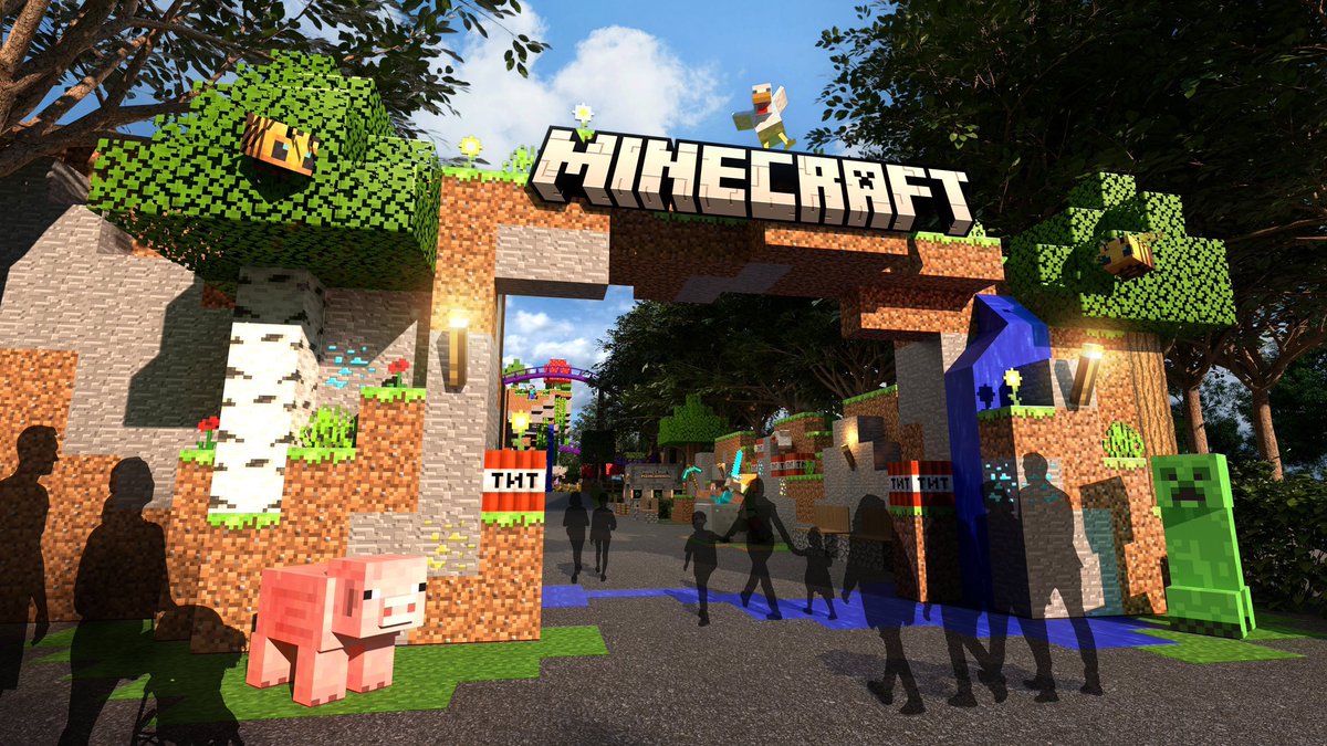 comunidademc's tweet photo. 🚨 A empresa por trás da Legoland, planeja fazer parques temáticos de Minecraft, com lançamento previsto para 2026 e 2027.

Segue algumas imagens conceituais: https://t.co/Lpumot2eo0